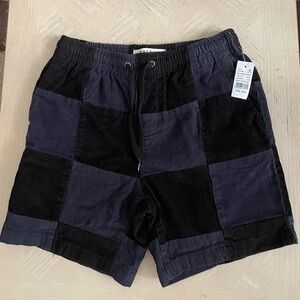 Pacsun Checkered Corduroy Shorts in black and navy size Small (28-31)